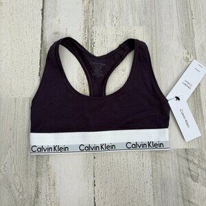 NWT Calvin Klein Women's Size XS Modern Cotton Bralette Deep Purple